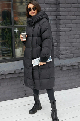 Зимний пуховик женский фасона одеяло