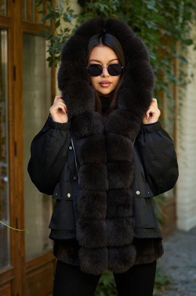 Женская зимняя куртка парка Vivilona с мехом песца